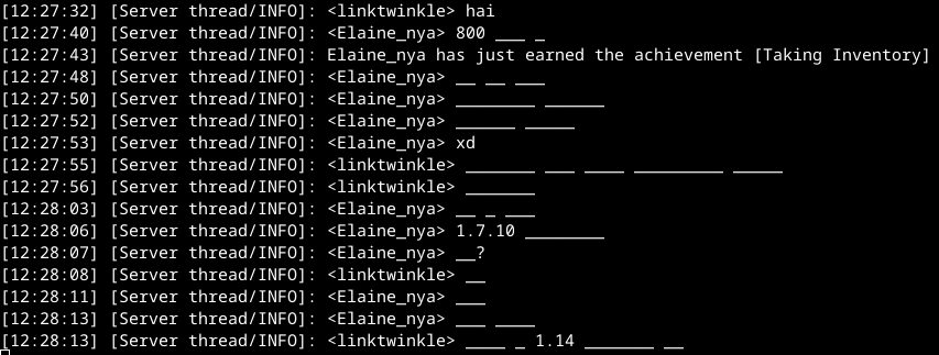 All Cyrillic characters are replaced with underscore in Minecraft 1.7.10 console.